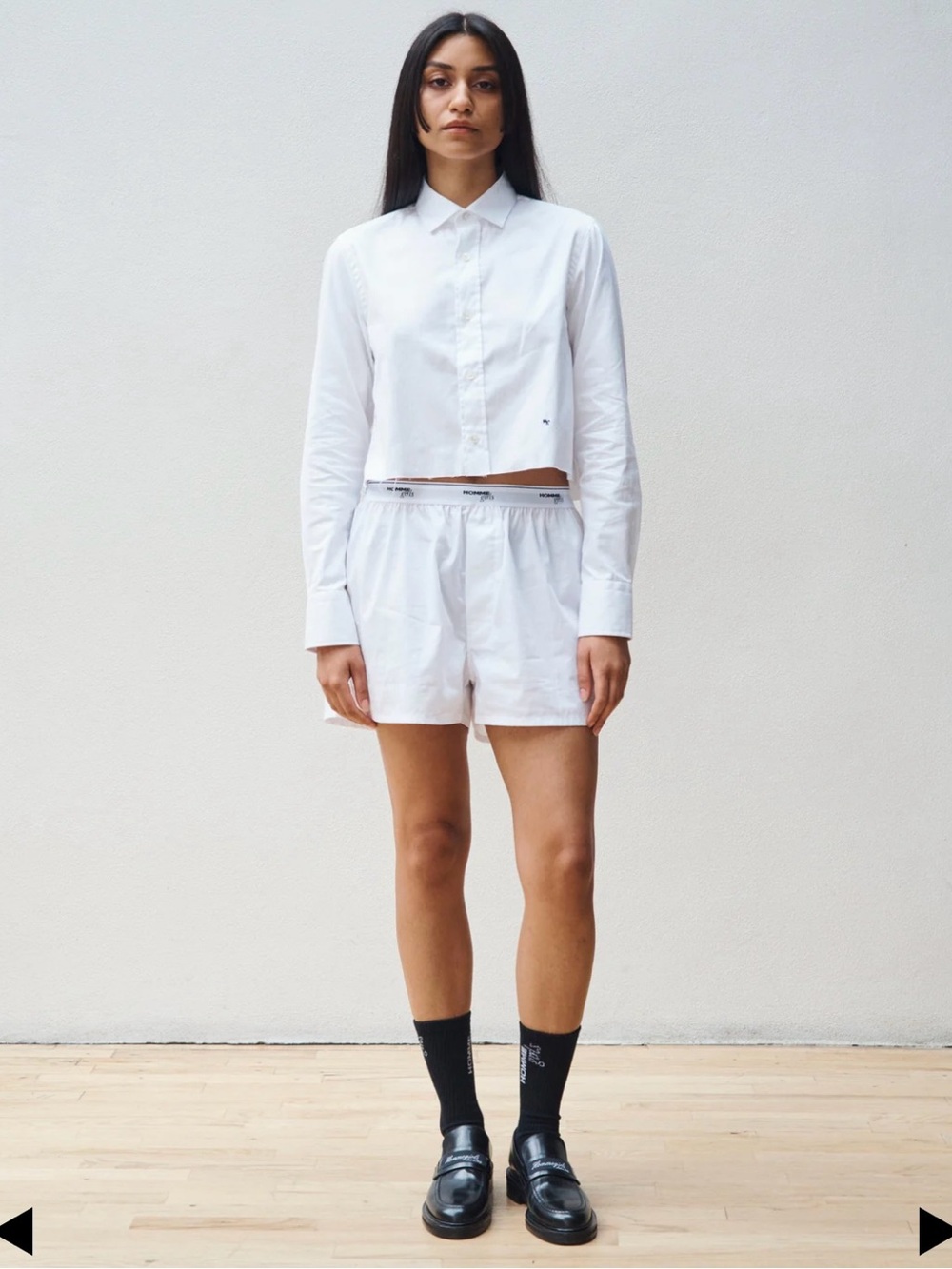 Hommegirls White Cotton Boxer Shorts